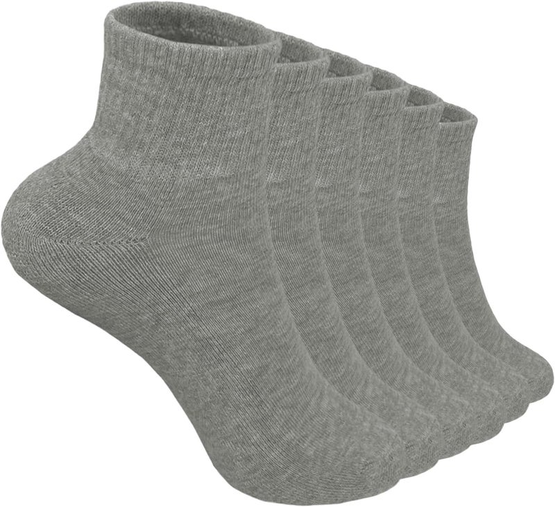 Glory Max 6 Pairs Women Ankle Socks Cotton Solid Color with Cushion for Athletic Running - Image 1